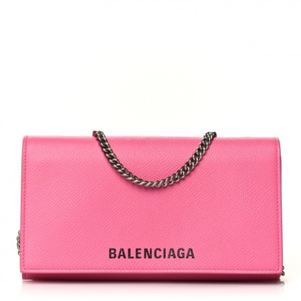 Balenciaga grained calfskin wallet on chain.
